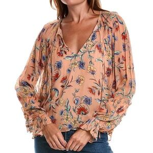 Ramy Brook Womens Rosalind Floral Boho Blouse Sz Small
